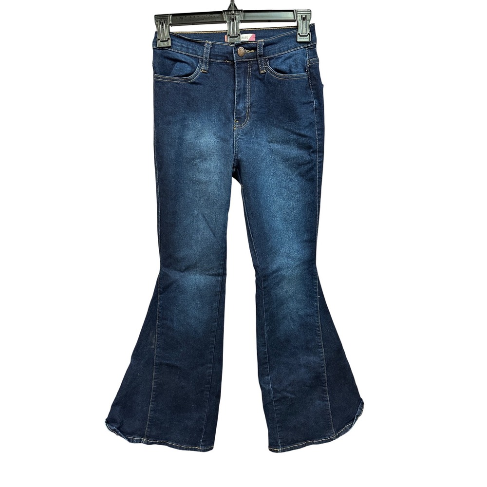 Vibe & Rant Womens Bell Bottom Jeans Dark Wash Flared Leg Size‎ 3 26